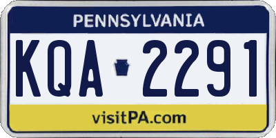 PA license plate KQA2291