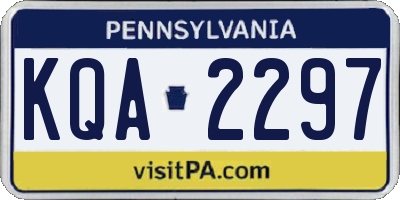 PA license plate KQA2297
