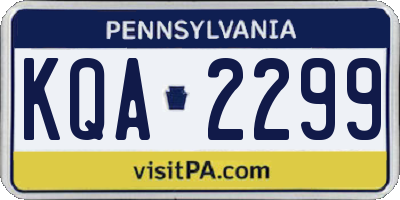 PA license plate KQA2299