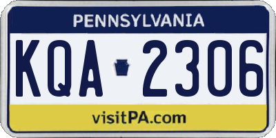 PA license plate KQA2306