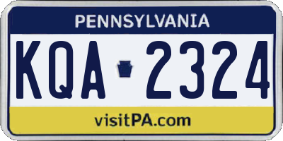 PA license plate KQA2324