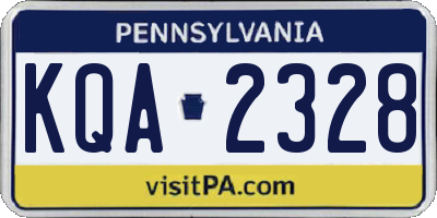 PA license plate KQA2328