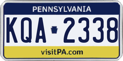 PA license plate KQA2338