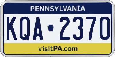PA license plate KQA2370