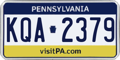 PA license plate KQA2379