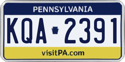 PA license plate KQA2391