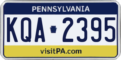 PA license plate KQA2395