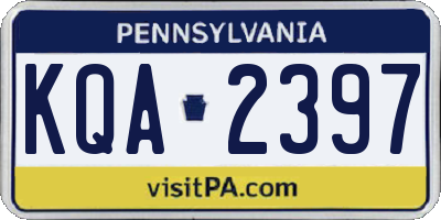 PA license plate KQA2397