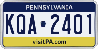 PA license plate KQA2401