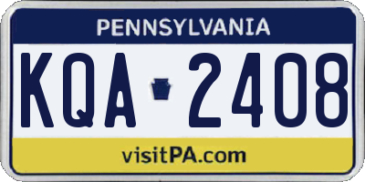 PA license plate KQA2408