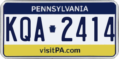 PA license plate KQA2414