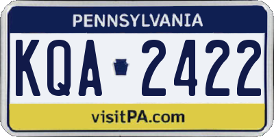 PA license plate KQA2422