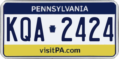 PA license plate KQA2424
