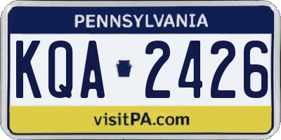 PA license plate KQA2426