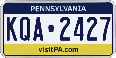 PA license plate KQA2427