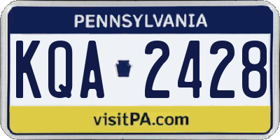 PA license plate KQA2428