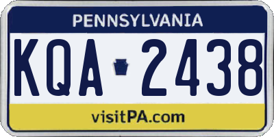 PA license plate KQA2438