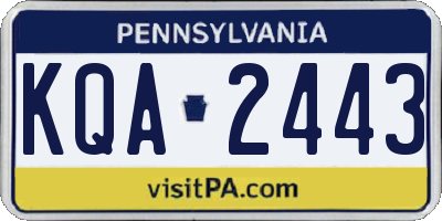PA license plate KQA2443