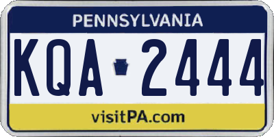 PA license plate KQA2444