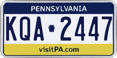 PA license plate KQA2447