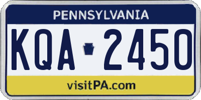 PA license plate KQA2450