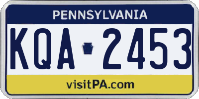 PA license plate KQA2453