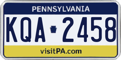 PA license plate KQA2458