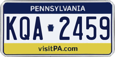 PA license plate KQA2459