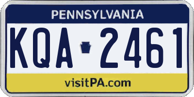 PA license plate KQA2461