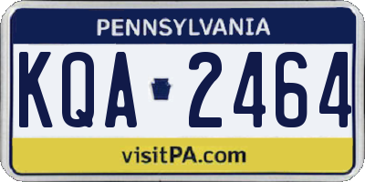 PA license plate KQA2464