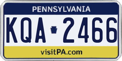 PA license plate KQA2466