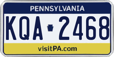 PA license plate KQA2468
