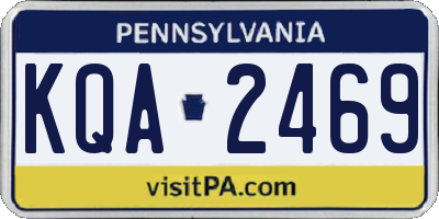 PA license plate KQA2469