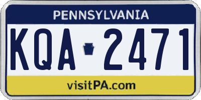 PA license plate KQA2471