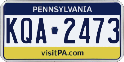 PA license plate KQA2473