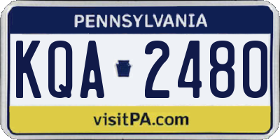 PA license plate KQA2480