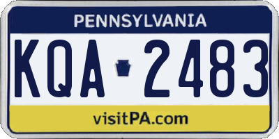 PA license plate KQA2483