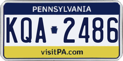 PA license plate KQA2486