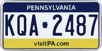 PA license plate KQA2487