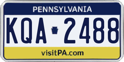 PA license plate KQA2488