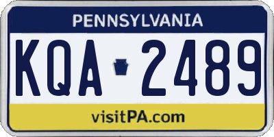 PA license plate KQA2489