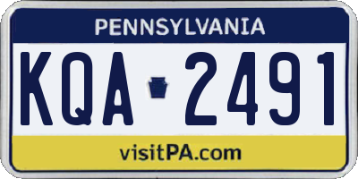 PA license plate KQA2491