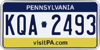 PA license plate KQA2493
