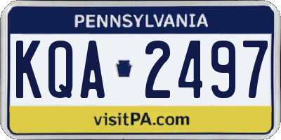 PA license plate KQA2497