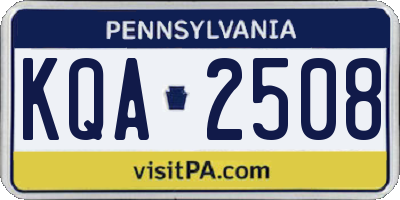 PA license plate KQA2508