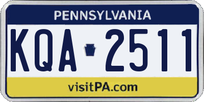 PA license plate KQA2511