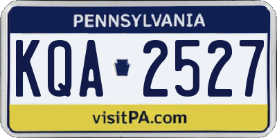 PA license plate KQA2527