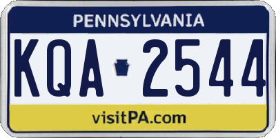 PA license plate KQA2544