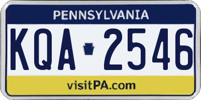PA license plate KQA2546