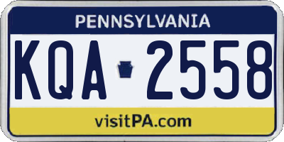 PA license plate KQA2558